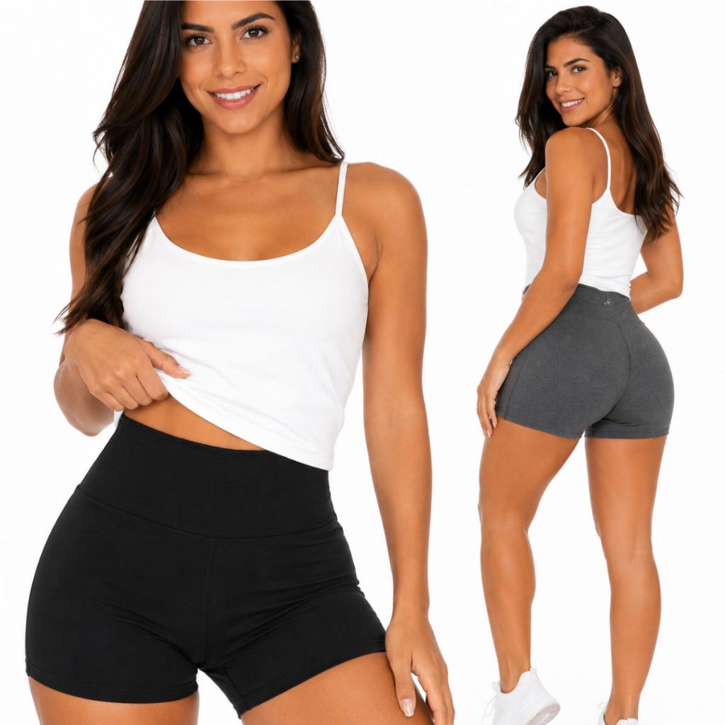 Bermuda Legging Feminina Fitness Academia Zero Transparência