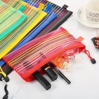 KIT 10 Estojo Multiuso Bolsinha Nylon Colorido Necessaire 13 X 23 Cm Papelaria Criativa P…