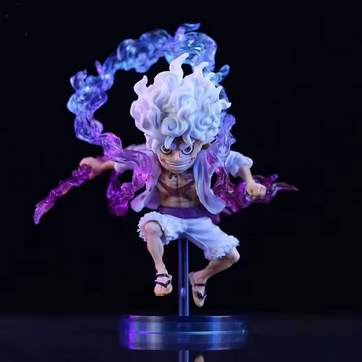 Bandai 10cm Mini One Piece Luffy Gear 5 Action Figure Deus Sol Nika Estátua Anime Estatueta boneco