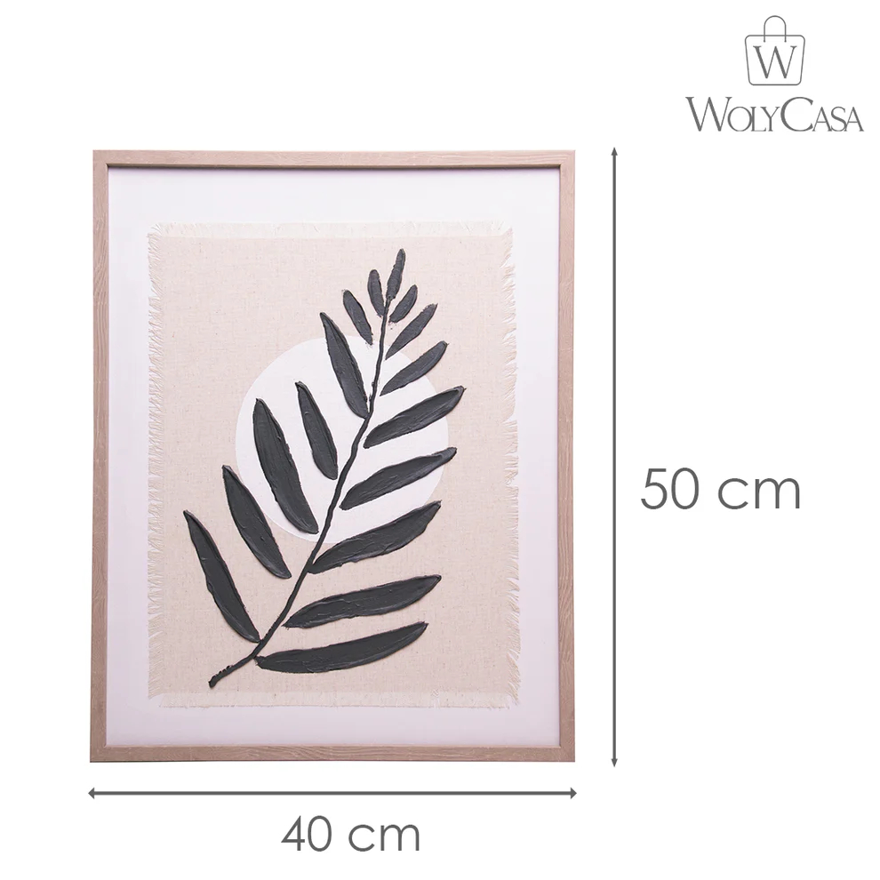 Quadro Decorativo Folha Botânica 40cm x 50cm MDF - Wolff — imagem 2 de 2