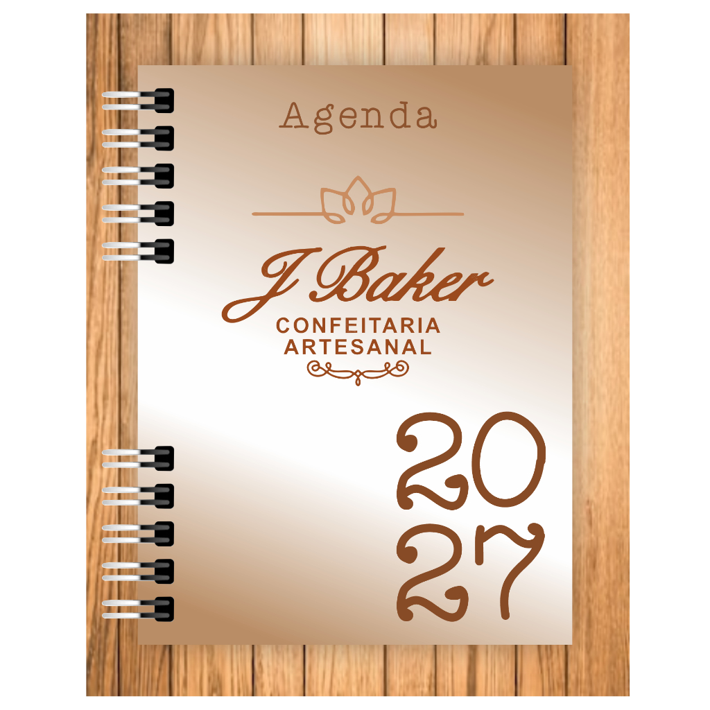 Agenda 2027 Personalizada com Nome, Logo, Frase ou Imagem