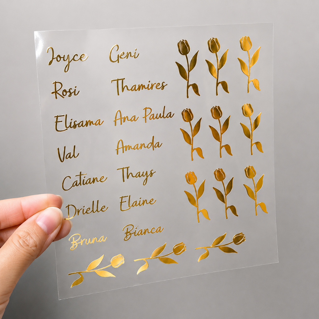 Adesivo com Nome Personalizado Termocolante em Filme de Recorte - Sob Medida para Porta Joias e Outros Itens | Identific