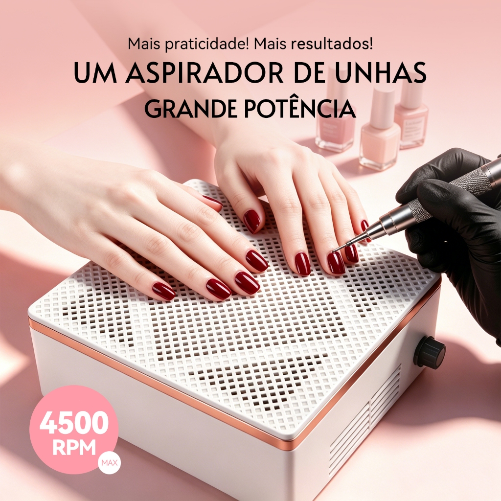 SOGENI Sugador Aspirador Pó Unhas 60W M101 Silencioso Sucção Forte Lixamento Gel Acrigel Salão Profissional DIY