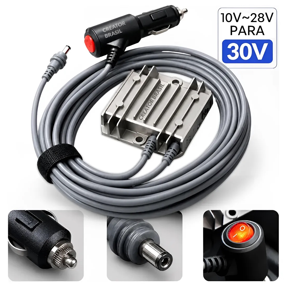 Cabo Starlink Mini 12v/24v Para 30v Conversor Veicular 3m 4m Metros Plug Dc Fonte D Dense