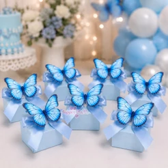 60 Borboletas Azul Claro Decorativas 5 CM | Perfeitas para: Topo de Bolo, Lembrancinhas, Buquês, Festa Jardim Encantado