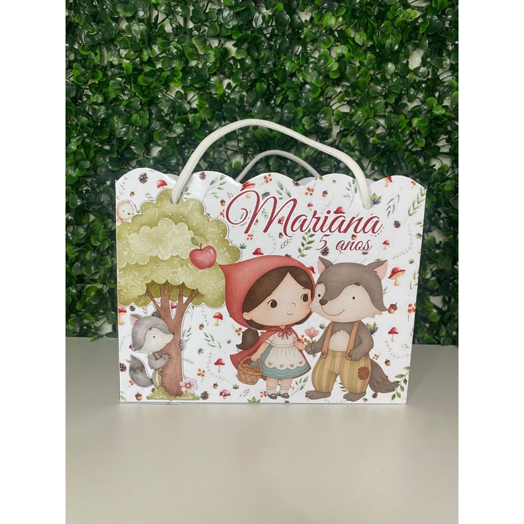 Kit 10 a 30 Sacolinhas Personalizadas Chapeuzinho Vermelho Lembrancinha Festa Infantil Menina