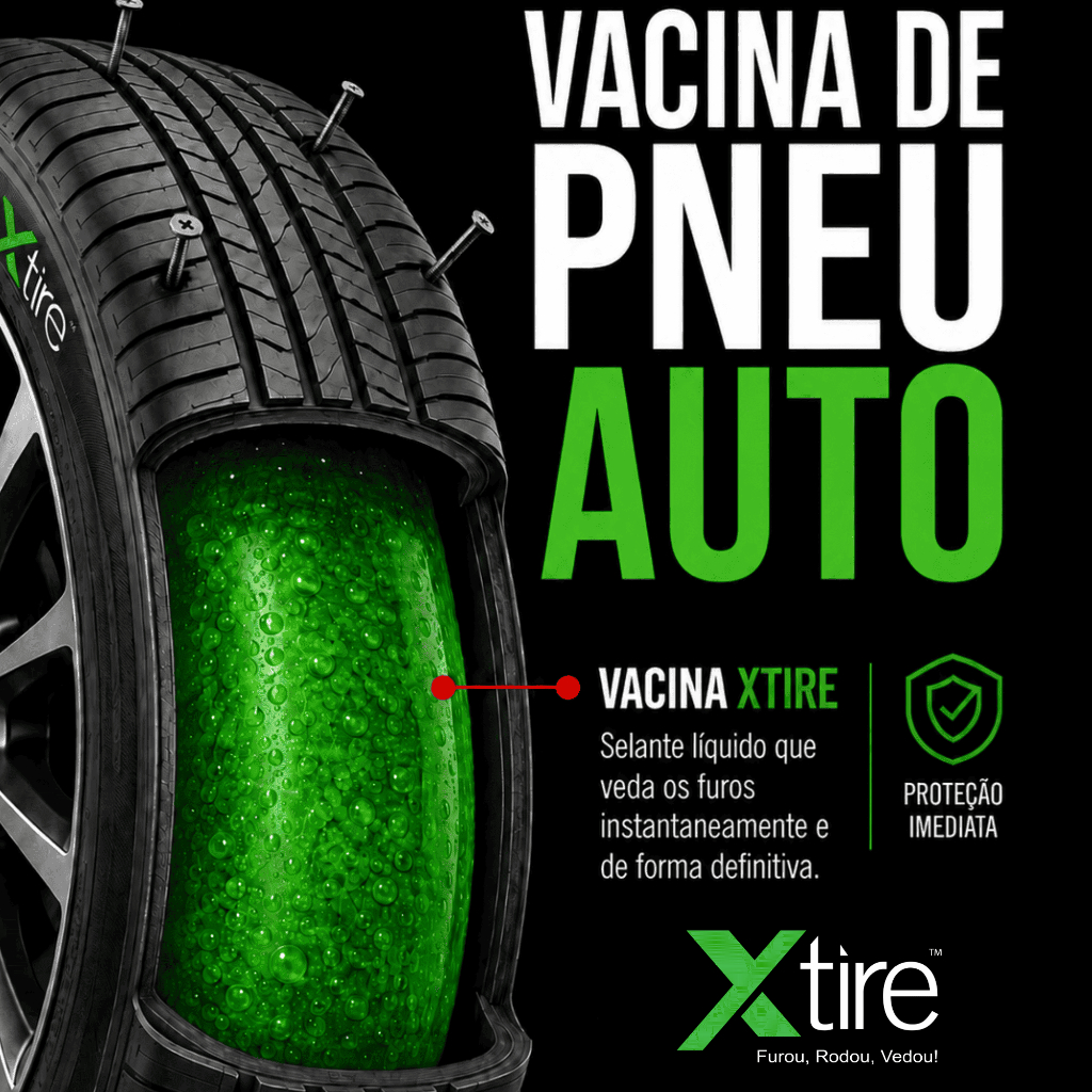 Kit 4 Vacina de Pneu Xtire Auto Selante Anti Furo Preventivo Para Carro Hatch Sedan Suv Pickup