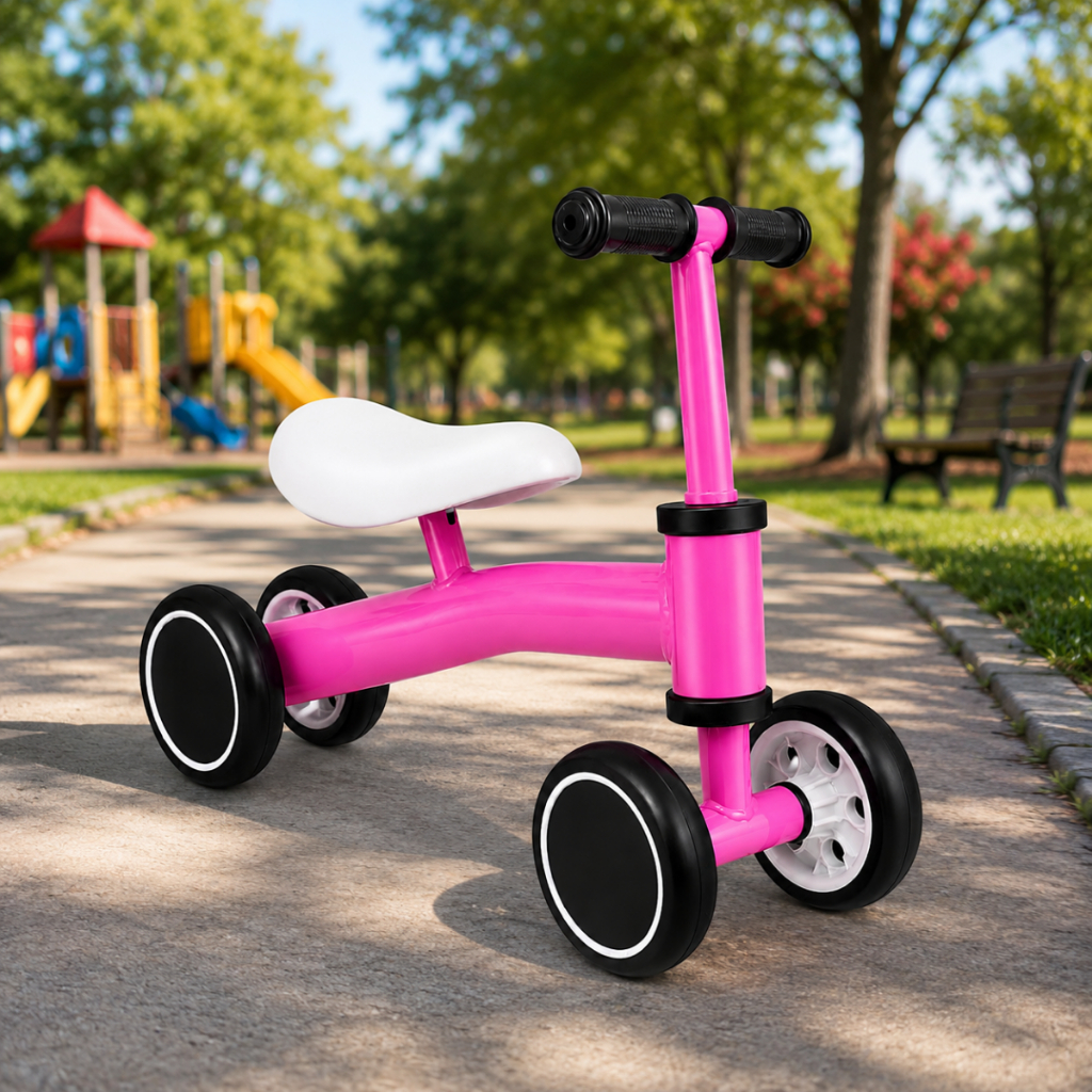 Bicicleta de Equilíbrio Bike Infantil Criança Menina Brinquedo Leve 4 Rodas Suporta 20kg Rosa Barato