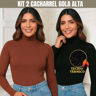 Blusa Manga Longa Feminina  Gola Alta Cacharrel termica Segunda Pele blusa de frio inverno blusa de frio