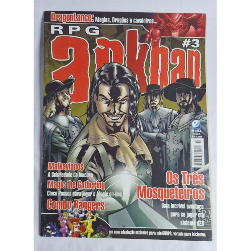 Revista Arkhan RPG Os Três Mosqueteiros livro dungeons Dragons Vampire Editora Escala