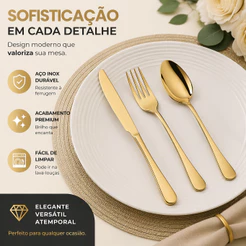 18Peças Jogo De Talheres 6Faca 6Garfo 6Colher De Mesa Usado Em Restaurantes E Cozinhas Promoção