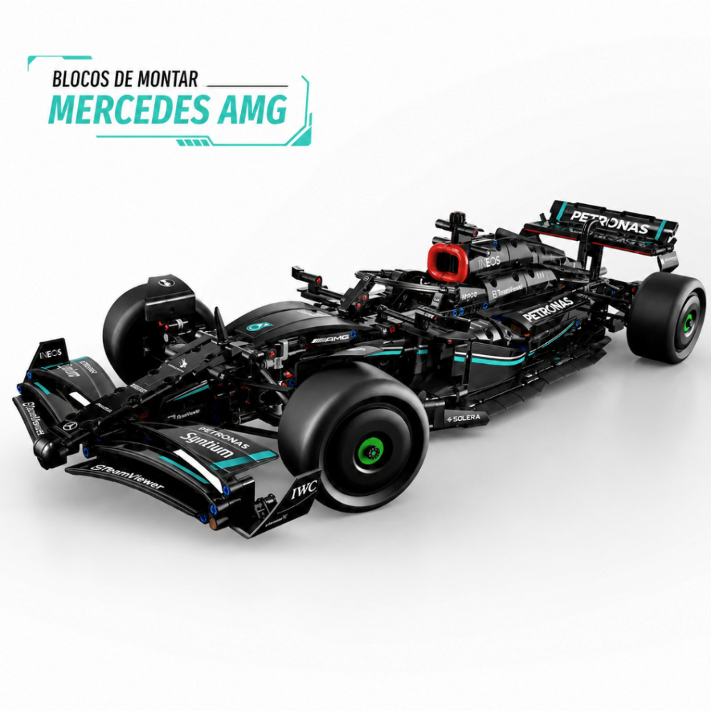 Mercedes-AMG F1 W14 Blocos de Montar 1642 Peças Fórmula 1 Carro Corrida Colecionável Presente Geek