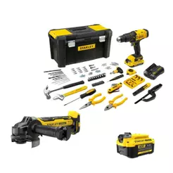 Esmerilhadeira Angular + Parafusadeira e Furadeira de Impacto STANLEY SBG700712D1H Ganhe Bateria 20V