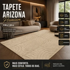Tapete Premium 1,50x2,00 Sala Quarto Escritório Alto Relevo Macio Antiderrapante