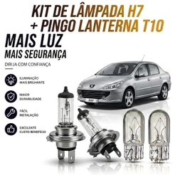 Lâmpada farol BAIXO / ALTO + LANTERNA PEUGEOT 307 2007 ATÉ 2012