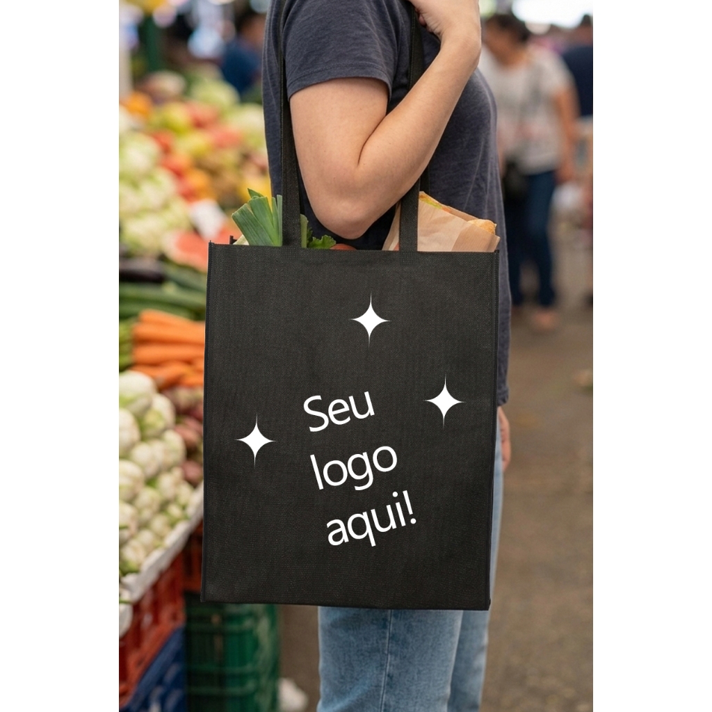 Kit 100 Unid Sacolas Em TNT 60g Medidas 30x40cm Personalizadas