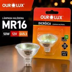 Lampada Halogena Dicroica MR16 12V 50W 38° GU5.3 Ourolux Original