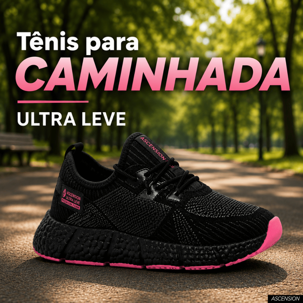 Tenis Feminino Esportivo Para Caminhada Confortável Leve Respirável Ultra Ortopédico