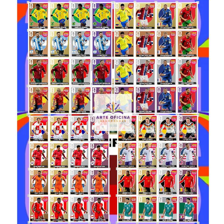 KIT FIGURINHAS LEGEND EXTRA ADESIVOS COLECIONÁVEIS COMPATIVEL ALBUM FUTEBOL  2022/2026