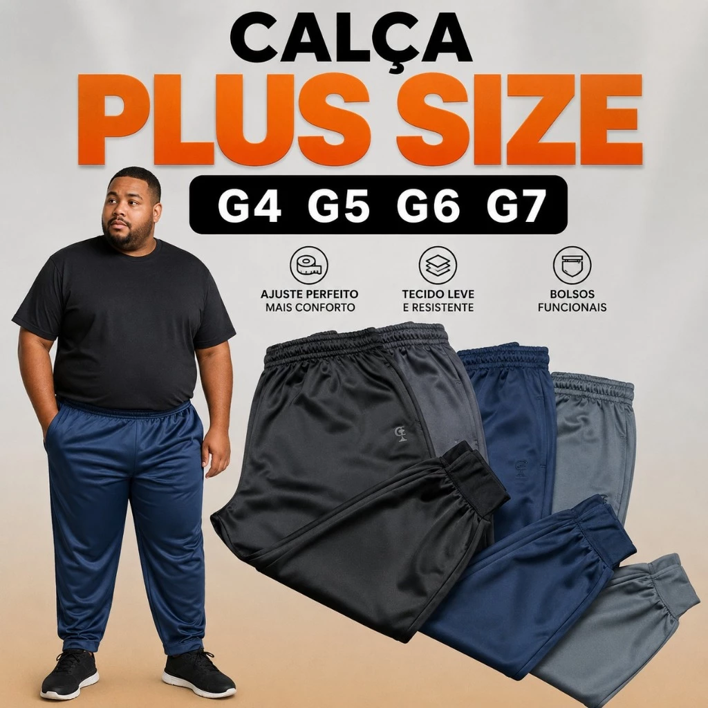 Calça Masculina Plus Size Quentinha Flanelada G4 G5 G6 G7 — imagem 1
