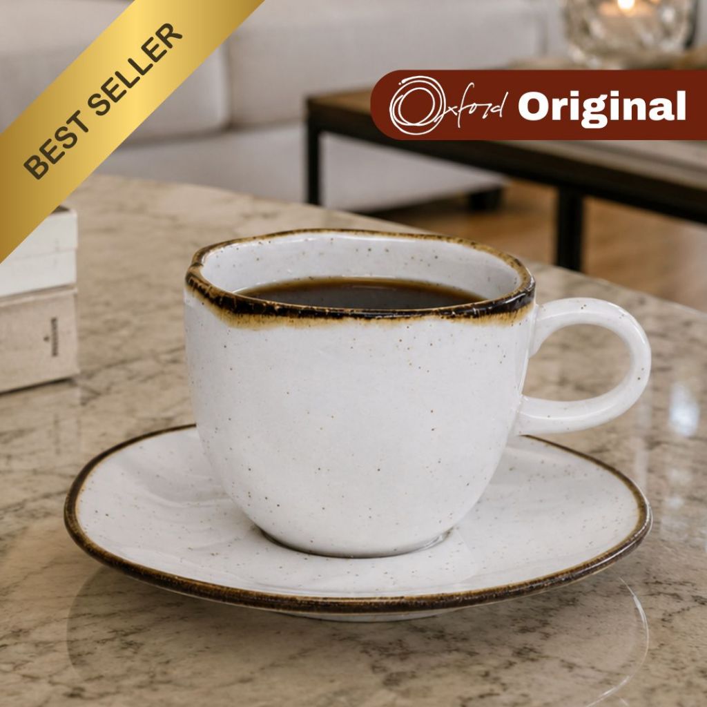 Xícara 220ml Com Pires De Porcelana Ryo Maresia - Oxford Original