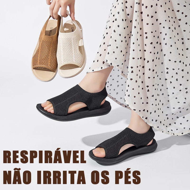 Papete Sandalia Tricot Confortavel Antiderrapante Uso Diário Moda Feminina Mais Vendido Meijile