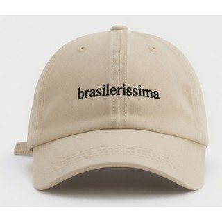 Boné Bege feminino Brasilerissima Aba Curva | Estilo Minimalista | Frase Brasileira Feminina