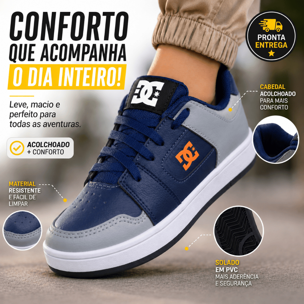 Tênis Infantil Masculino Confortável Casual Escolar Preto Branco Leve Menino Num 26 ao 33 Antiderrapante
