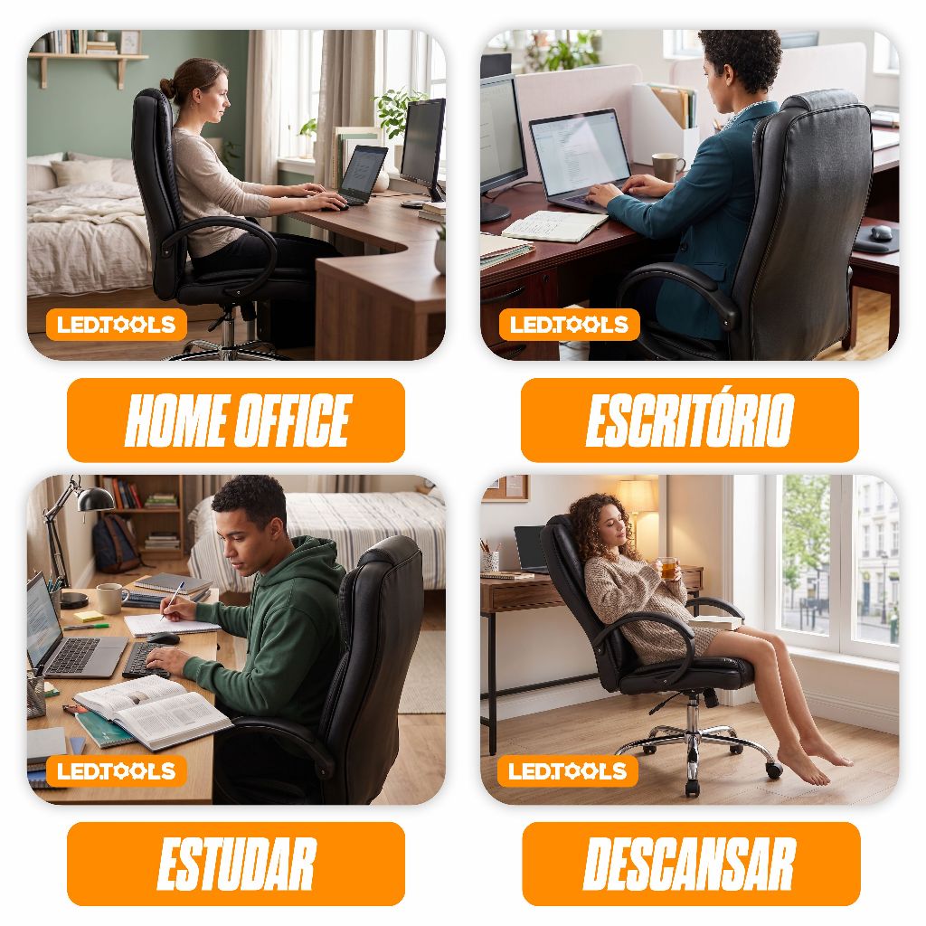 Cadeira Executiva Presidente Ergonômica com Altura Ajustável Apoio Lombar e Sistema Relax · foto 2