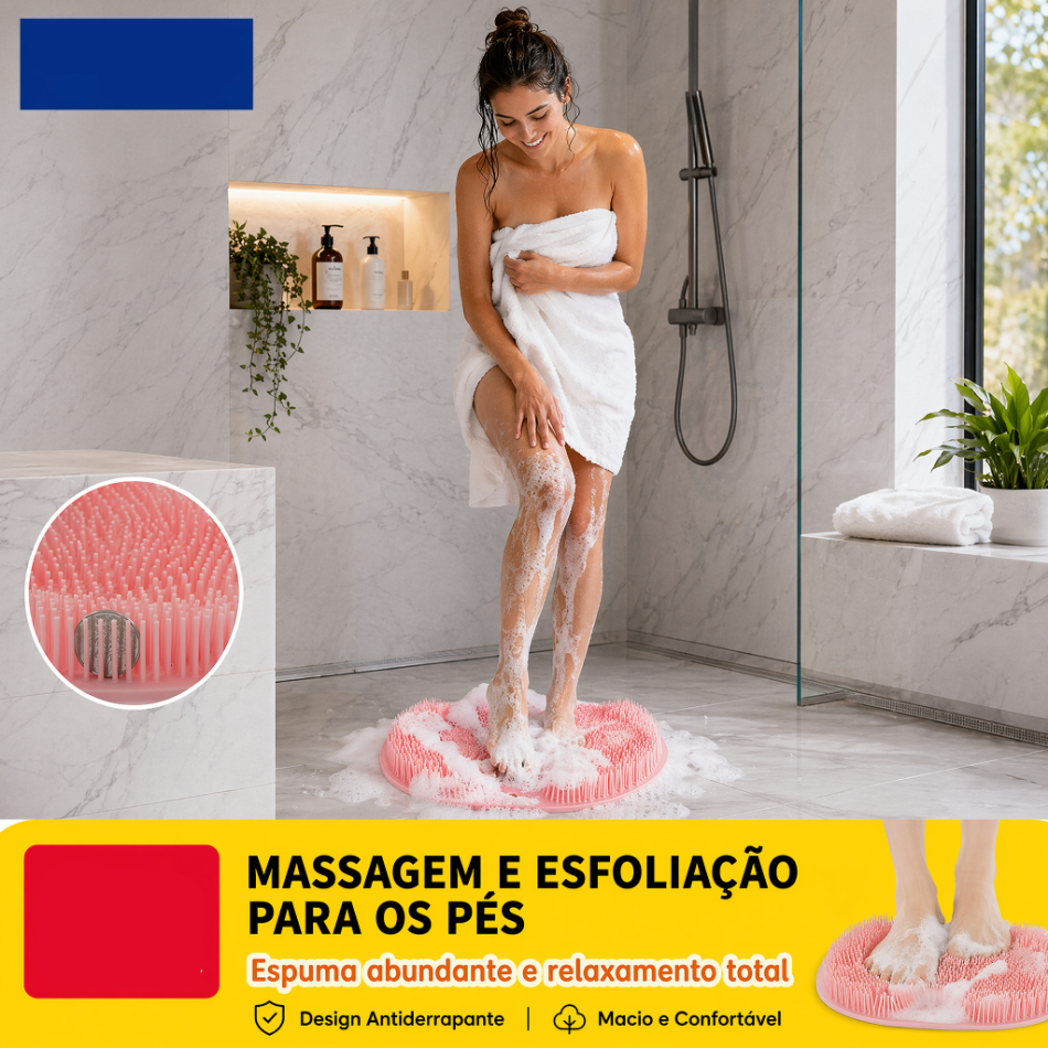 Escova Esfoliante para Pés e Costas, Massageador Multiuso no Banheiro