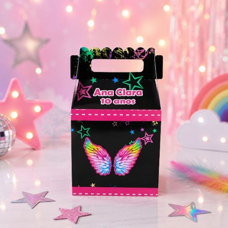 Kit Maletinha Neon 1 Asas  Personalizada - Lembrancinha de Festa - Aniversário - Decoração / DESMONTADO