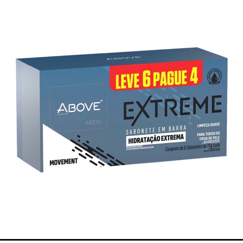 Kit Sabonete Barra Above Lv6Pg4 Extreme Movement Envio Rápido