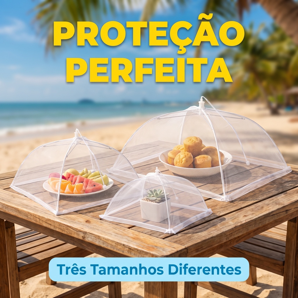 Tela Dobrável Anti Insetos para Alimentos Cozinha Casa