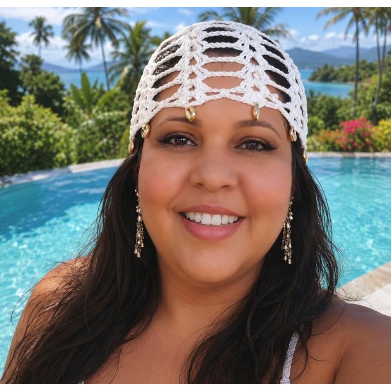 Touca de Praia Feminina em Crochê com Búzios | Estilo Boho Verão