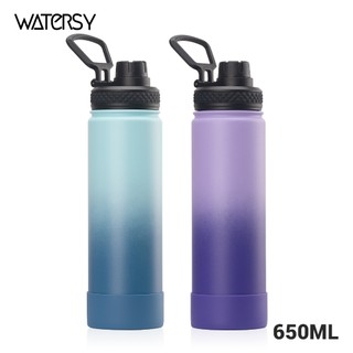 WATERSY Garrafa Térmica 650ml Inox  Isol. Duplo, 24h Quente/Frio c/ Alça p/ Academia