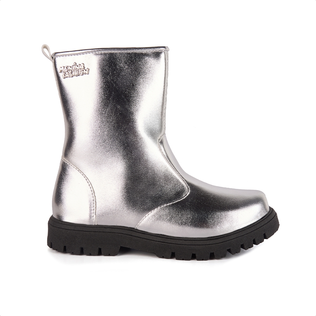 Bota Coturno Infantil Feminina Montaria Cano Médio Tratorada Menina Fashion