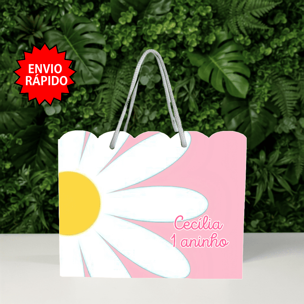 SACOLINHA MARGARIDAS Personalizado | Sacolinha | Lembrancinha | Mimos | Aniversário