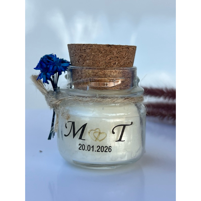 Vela Aromática Lembrançinha Pote de vidro 40g Personalizada - Batizado, Casamento, Maternidade, 15 Anos, Aniversário