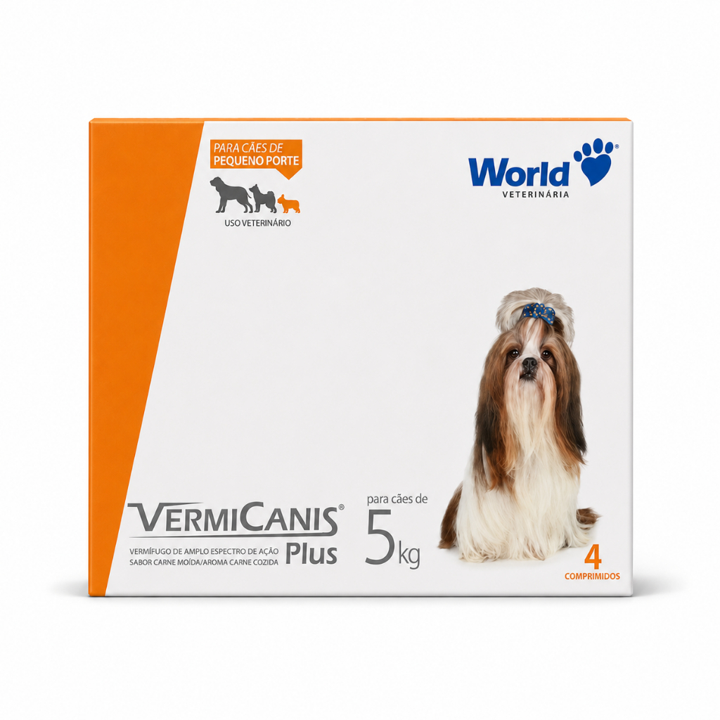 Vermífugo VermiCanis Plus 400mg Para Cães Até 5kg