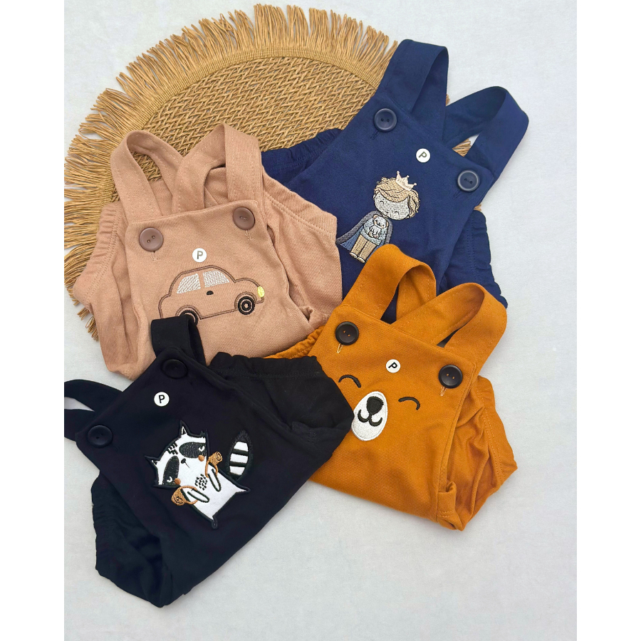 Kit 2 Jardineiras Romper Bebê Menino Sortidas Confortáveis Verão