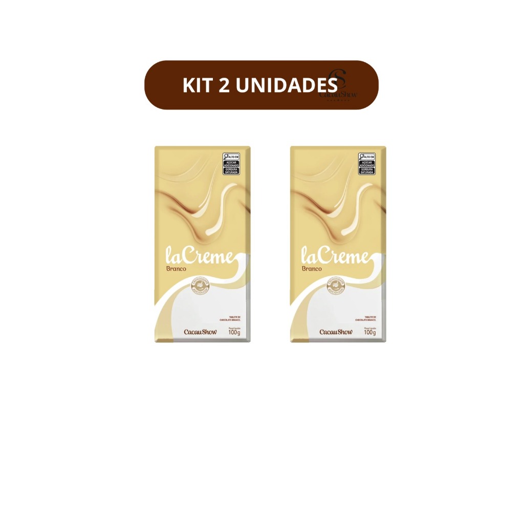 Kit 2 unidades Tablete Cacau Show Lacreme 100g — imagem 2 de 2