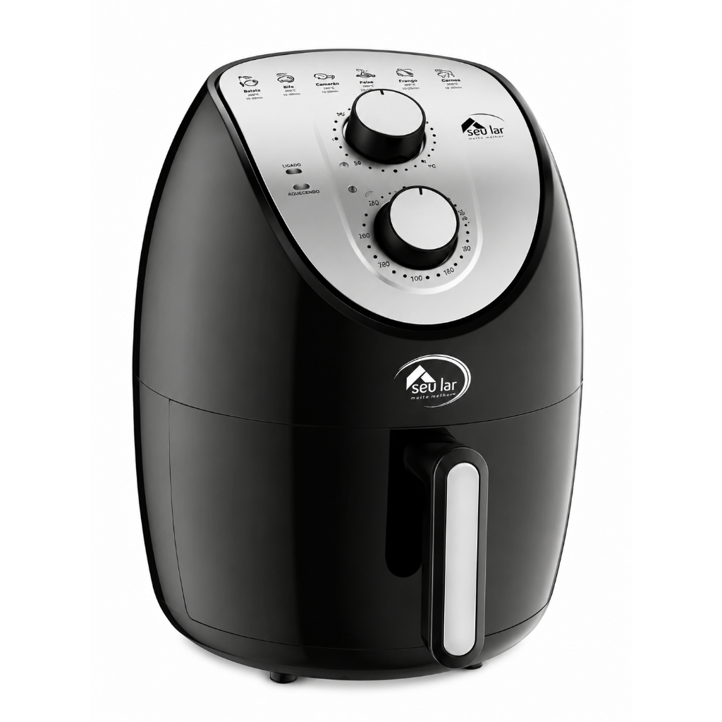 Airfryer Fritadeira Sem Óleo 3,5l Preto 1450w Sem Oleo Frequência 60 Seu lar