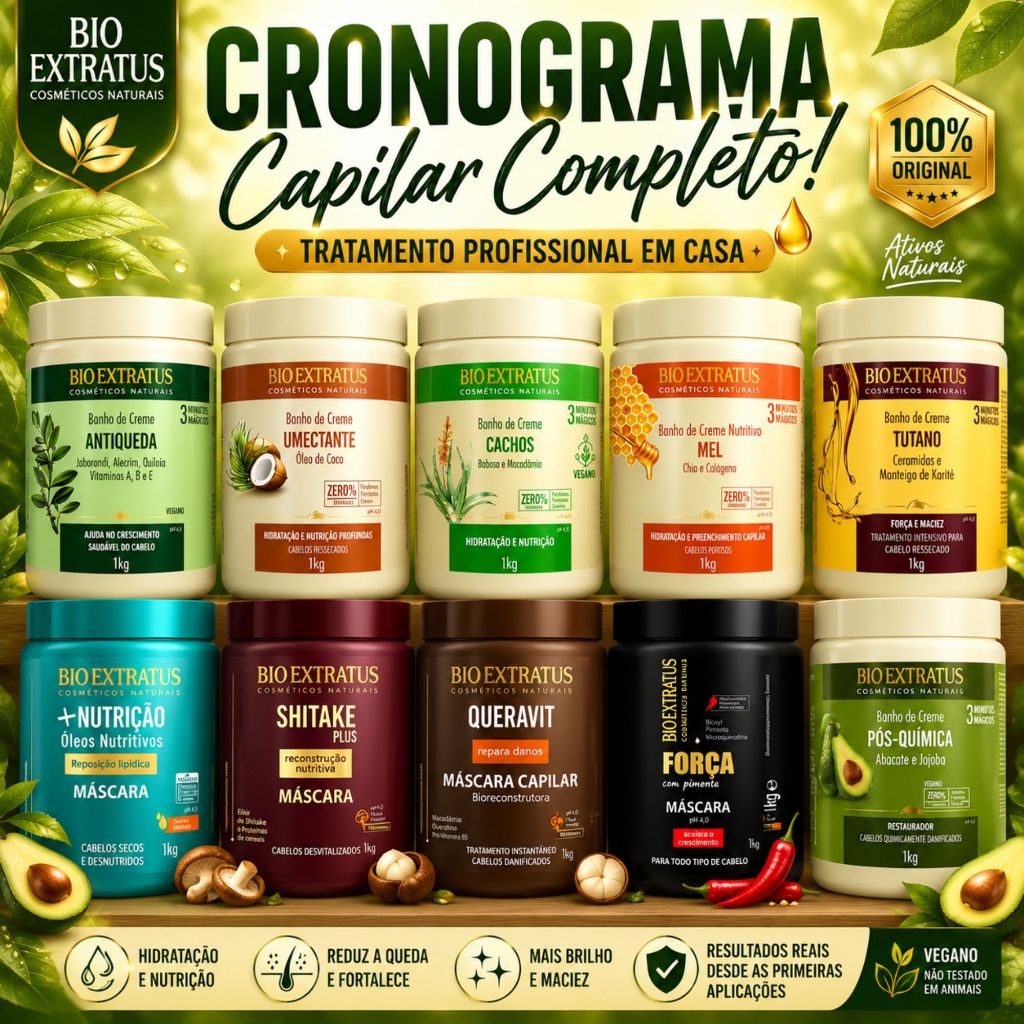 MÁSCARA BIO EXTRATUS 1KG • ESCOLHA A IDEAL PARA O SEU CABELO CUIDADO PROFISSIONAL