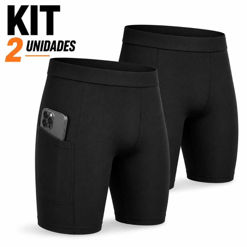 Short Ciclistas Masculinos Com Bolso Lateral Bermuda Térmica Compressão Academia Treino