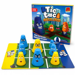 Jogo da Velha Montessori Madeira Educativo Infantil Estratégia Raciocínio Lógico Interativo