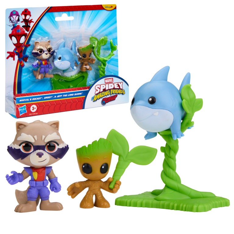 Boneco Spidey e Amigos 3 Pack Jeff Rocket & Groot Rescue Webs - Hasbro G3044