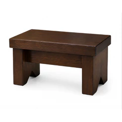 Banquinho de Madeira Maciça Tauari 30 X 15 X 15 - Verniz Escuro – Pequeno Decorativo Multiuso // Apoio para plantas