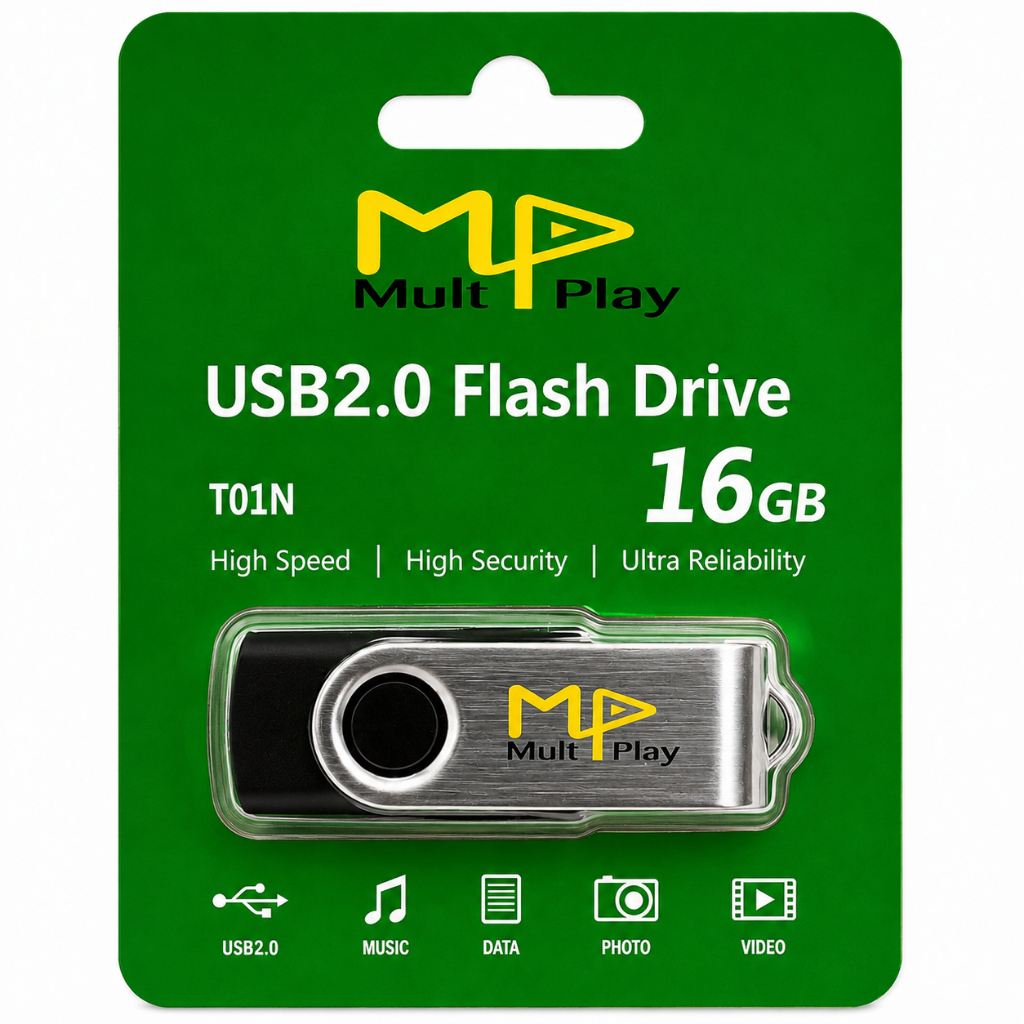 Pen Drive Mult Play 16GB Preto