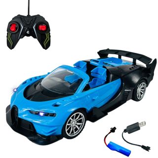 Carrinho De Controle Remoto Conversível Com Farol De Led Recarregável Design Esportivo