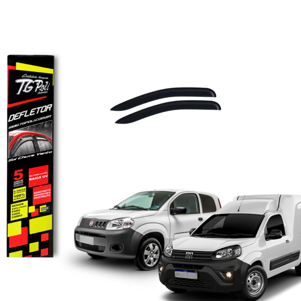 Calha de Chuva Fiat Uno Evo 2011 a 2019 Fiorino 2014 a 2026 2P TG Poli Defletor Janelas Fumê